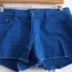 Levis Women's Cut Off Shorts, Royal Blue, Size 6
